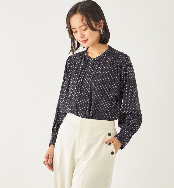 SHIPS Colors 「SHIPS Colors:〈洗濯機可能〉サテン ギャザー シャツ◇」|シャツ・ブラウス|