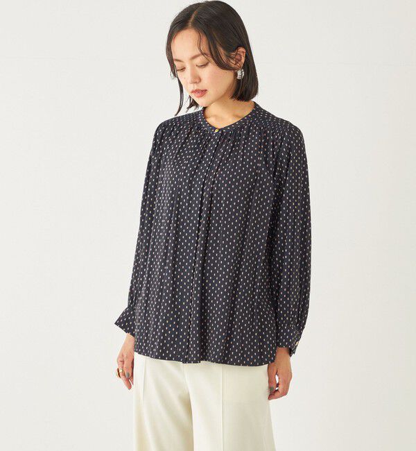 SHIPS Colors 「SHIPS Colors:〈洗濯機可能〉サテン ギャザー シャツ◇」|シャツ・ブラウス|