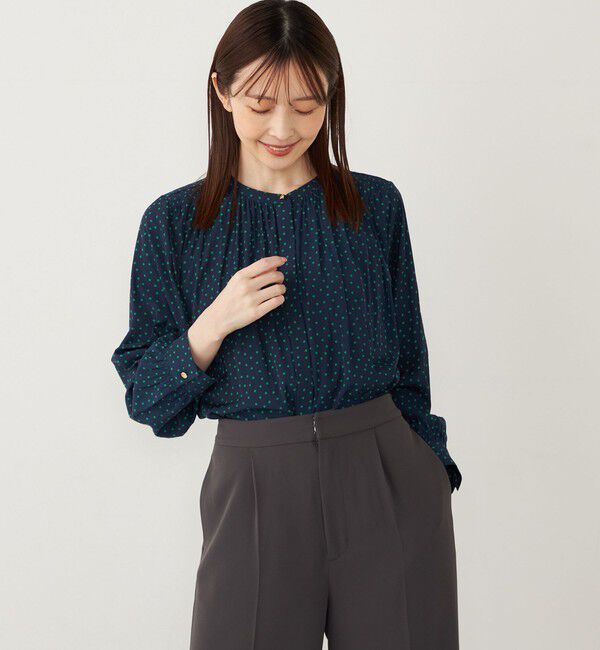 SHIPS Colors 「SHIPS Colors:〈洗濯機可能〉サテン ギャザー シャツ◇」|シャツ・ブラウス|