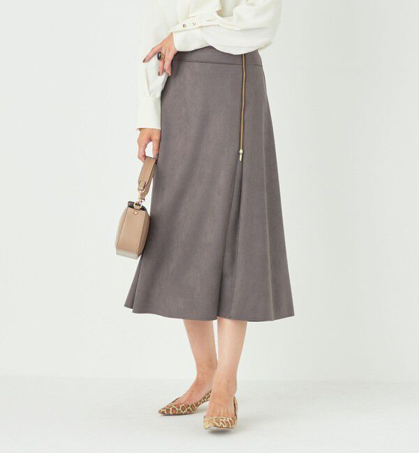 SHIPS Colors 「SHIPS Colors:〈手洗い可能〉フェイクスエード サイドジップ フレアスカート」|スカート|