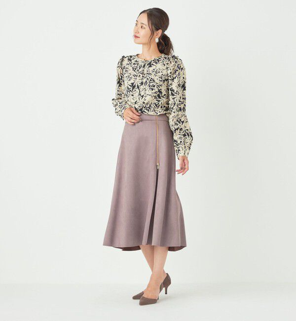 SHIPS Colors 「SHIPS Colors:〈手洗い可能〉フェイクスエード サイドジップ フレアスカート」|スカート|