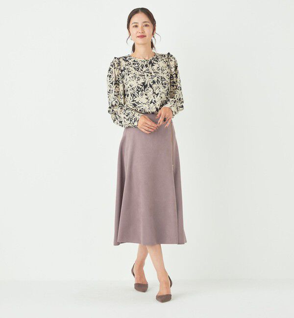 SHIPS Colors 「SHIPS Colors:〈手洗い可能〉フェイクスエード サイドジップ フレアスカート」|スカート|