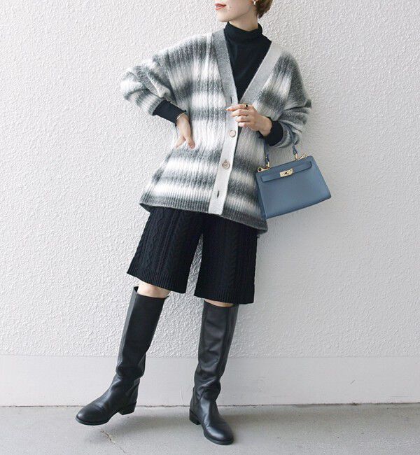 SHIPS any「SHIPS any:〈手洗い可能〉グラデーション ケーブル Vネック カーディガン」|カーディガン|