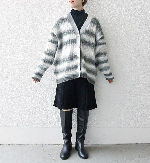 SHIPS any「SHIPS any:〈手洗い可能〉グラデーション ケーブル Vネック カーディガン」|カーディガン|