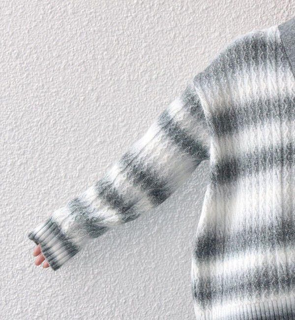 SHIPS any「SHIPS any:〈手洗い可能〉グラデーション ケーブル Vネック カーディガン」|カーディガン|