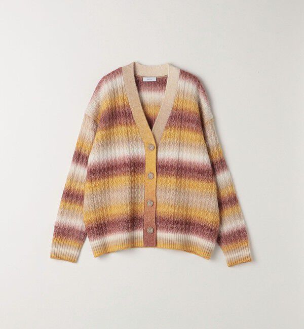 SHIPS any「SHIPS any:〈手洗い可能〉グラデーション ケーブル Vネック カーディガン」|カーディガン|