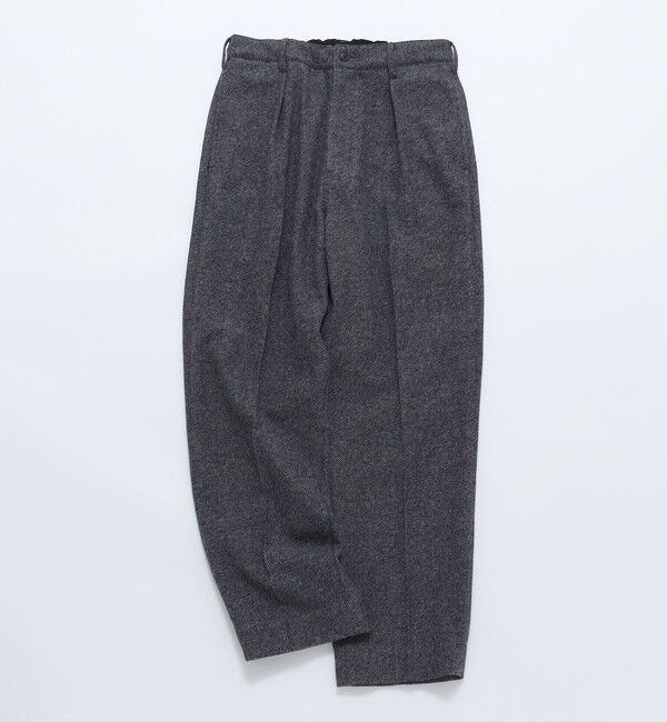 SHIPS「SHIPS: 〈セットアップ対応〉 ライトツイード ワンタック イージー パンツ」|チノ|