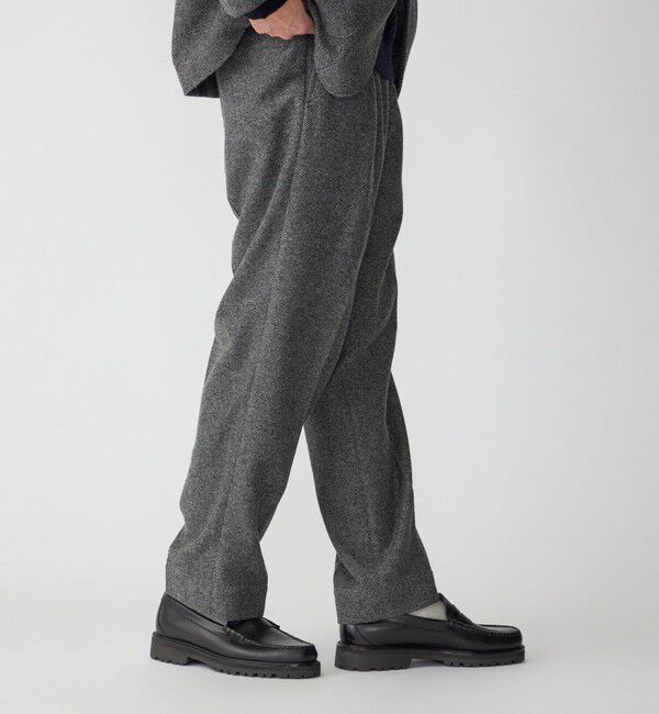 SHIPS「SHIPS: 〈セットアップ対応〉 ライトツイード ワンタック イージー パンツ」|チノ|