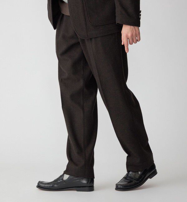 SHIPS「SHIPS: 〈セットアップ対応〉 ライトツイード ワンタック イージー パンツ」|チノ|