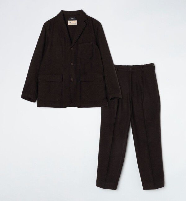 SHIPS「SHIPS: 〈セットアップ対応〉 ライトツイード ワンタック イージー パンツ」|チノ|