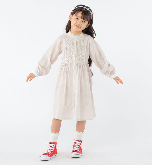 SHIPS KIDS「SHIPS KIDS:100～130cm / フリル シャツ ワンピース」|ワンピース|