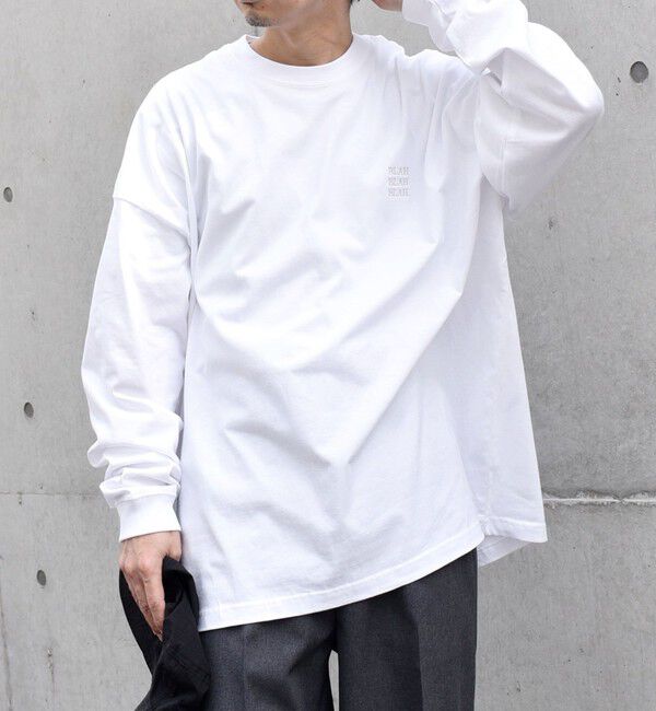 SHIPS any「【WEB限定】SHIPS any: BLAH BLAH BLAH.ワンポイント 刺繍 ルーズ Tシャツ (ロンT)◇」|Tシャツ・カットソー|