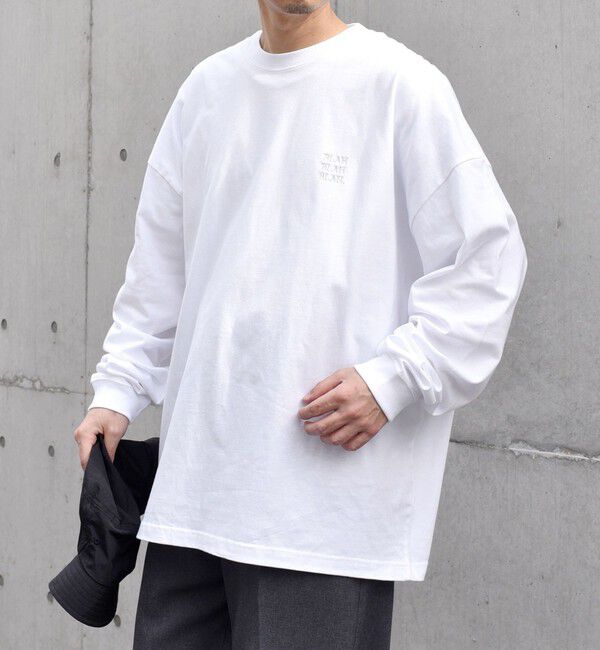 SHIPS any「【WEB限定】SHIPS any: BLAH BLAH BLAH.ワンポイント 刺繍 ルーズ Tシャツ (ロンT)◇」|Tシャツ・カットソー|