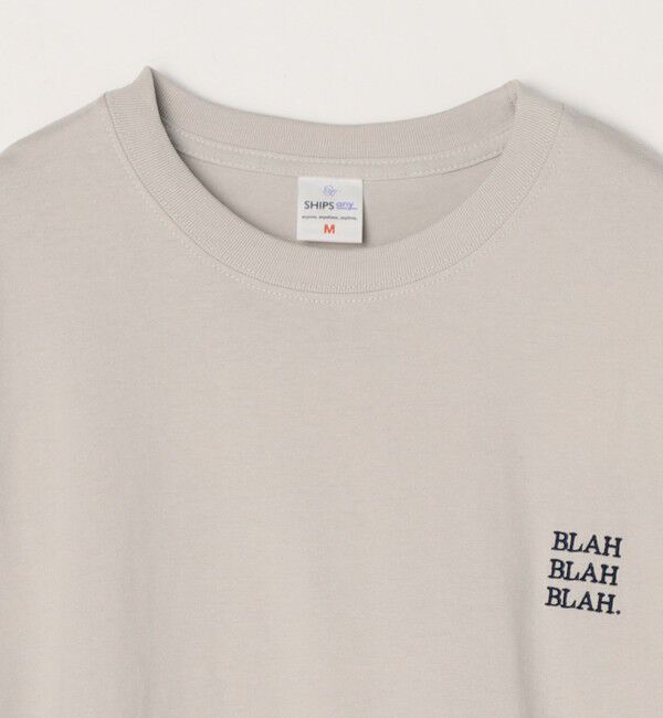 SHIPS any「【WEB限定】SHIPS any: BLAH BLAH BLAH.ワンポイント 刺繍 ルーズ Tシャツ (ロンT)◇」|Tシャツ・カットソー|