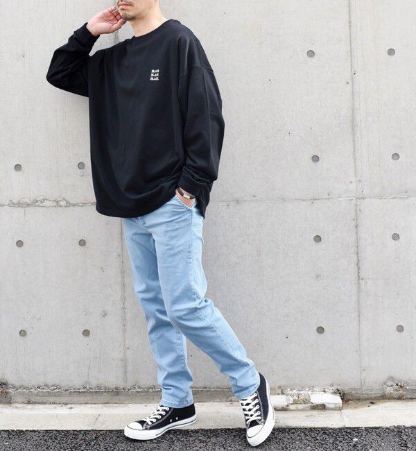 SHIPS any「【WEB限定】SHIPS any: BLAH BLAH BLAH.ワンポイント 刺繍 ルーズ Tシャツ (ロンT)◇」|Tシャツ・カットソー|