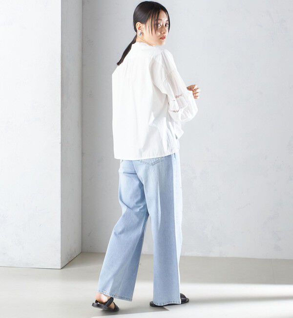 SHIPS for women「【SHIPS別注】VIOLETTE ROOM:〈手洗い可能〉レース ブラウス」|シャツ・ブラウス|