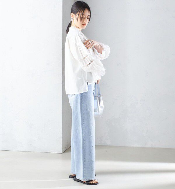 SHIPS for women「【SHIPS別注】VIOLETTE ROOM:〈手洗い可能〉レース ブラウス」|シャツ・ブラウス|