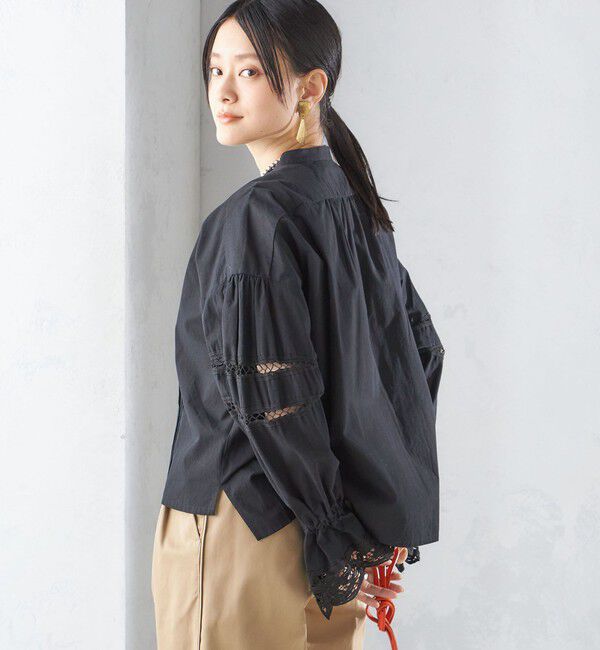 SHIPS for women「【SHIPS別注】VIOLETTE ROOM:〈手洗い可能〉レース ブラウス」|シャツ・ブラウス|