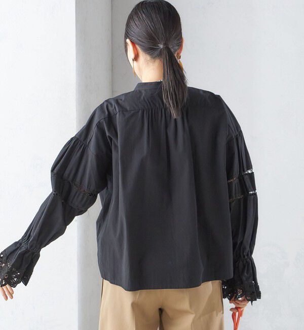 SHIPS for women「【SHIPS別注】VIOLETTE ROOM:〈手洗い可能〉レース ブラウス」|シャツ・ブラウス|