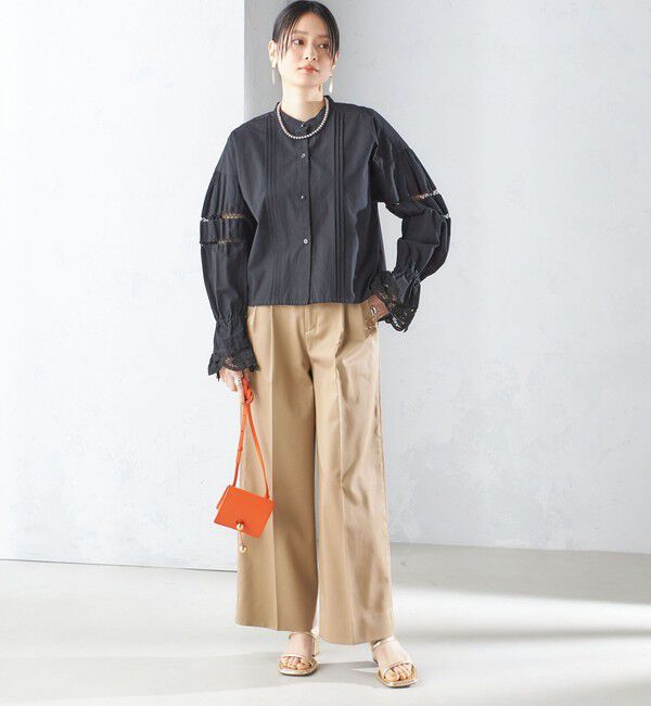 SHIPS for women「【SHIPS別注】VIOLETTE ROOM:〈手洗い可能〉レース ブラウス」|シャツ・ブラウス|