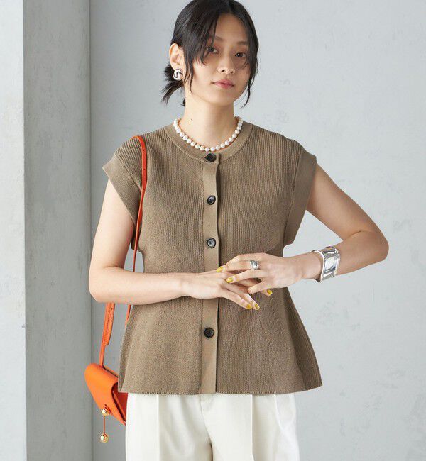 SHIPS for women「〈手洗い可能〉ギマ コットン Aライン シルエット ベスト」|ベスト・ジレ|