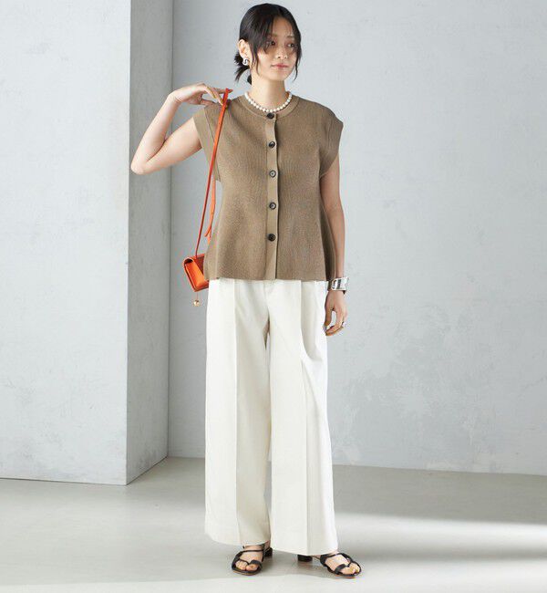 SHIPS for women「〈手洗い可能〉ギマ コットン Aライン シルエット ベスト」|ベスト・ジレ|