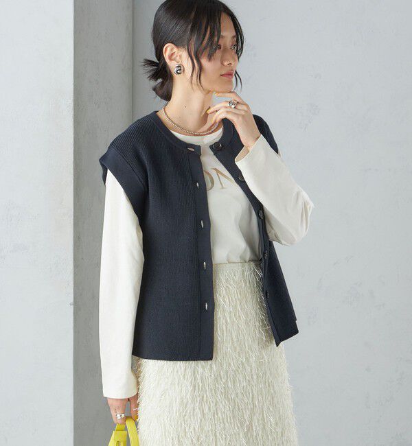 SHIPS for women「〈手洗い可能〉ギマ コットン Aライン シルエット ベスト」|ベスト・ジレ|