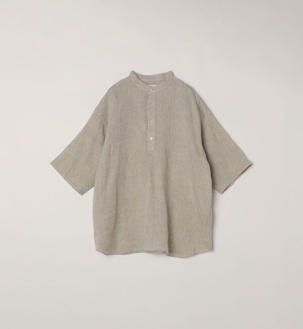 SHIPS any「SHIPS any: ピュアリネン バンド スキッパー ハーフスリーブ プルオーバー シャツ 25SS◇」|シャツ・ブラウス|