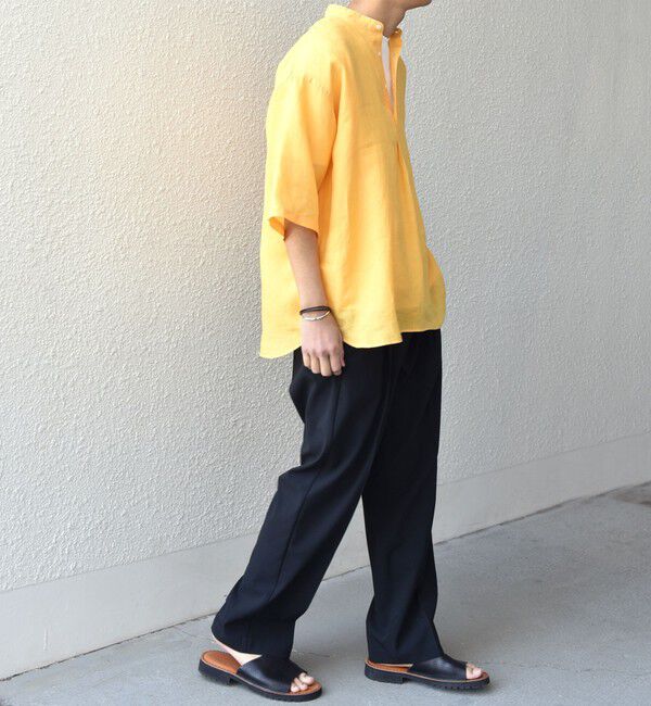 SHIPS any「SHIPS any: ピュアリネン バンド スキッパー ハーフスリーブ プルオーバー シャツ 25SS◇」|シャツ・ブラウス|