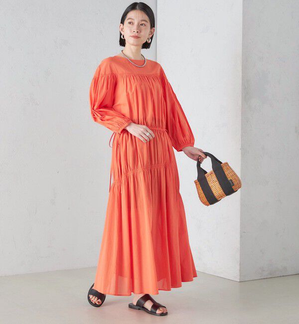 SHIPS for women「〈手洗い可能〉アシンメトリー ギャザー ワンピース」|ワンピース|