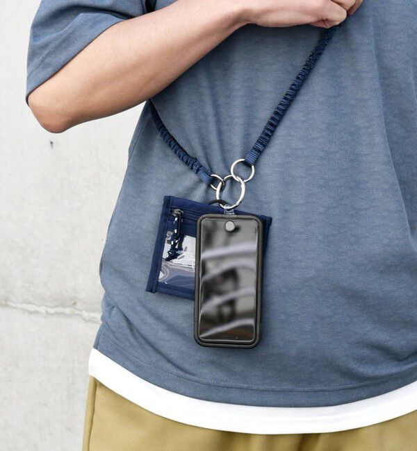 SHIPS any「【SHIPS any別注】BYON BYON: マルチ ID パス ケース スマホストラップ◇」|ストラップ|ネイビー