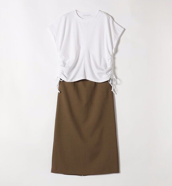 quaranciel「quaranciel:〈洗濯機可能〉アイライン スカート &times; フレンチ TEE セット」|タイト|