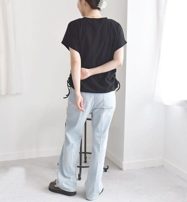 quaranciel「quaranciel:〈洗濯機可能〉アイライン スカート &times; フレンチ TEE セット」|タイト|