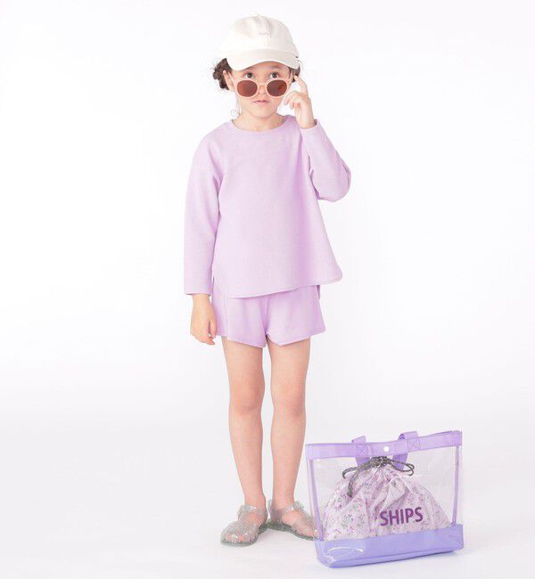 SHIPS KIDS「SHIPS KIDS:120～150cm / フラワー ラッシュガード 3点 ビキニセット」|コンビネゾン|