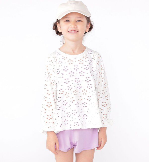 SHIPS KIDS「SHIPS KIDS:120～150cm / フラワー ラッシュガード 3点 ビキニセット」|コンビネゾン|