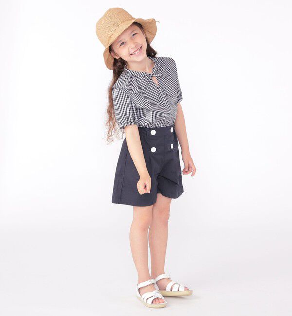 SHIPS KIDS「SHIPS KIDS:100～130cm / ギンガムチェック 半袖 ブラウス」|シャツ・ブラウス|