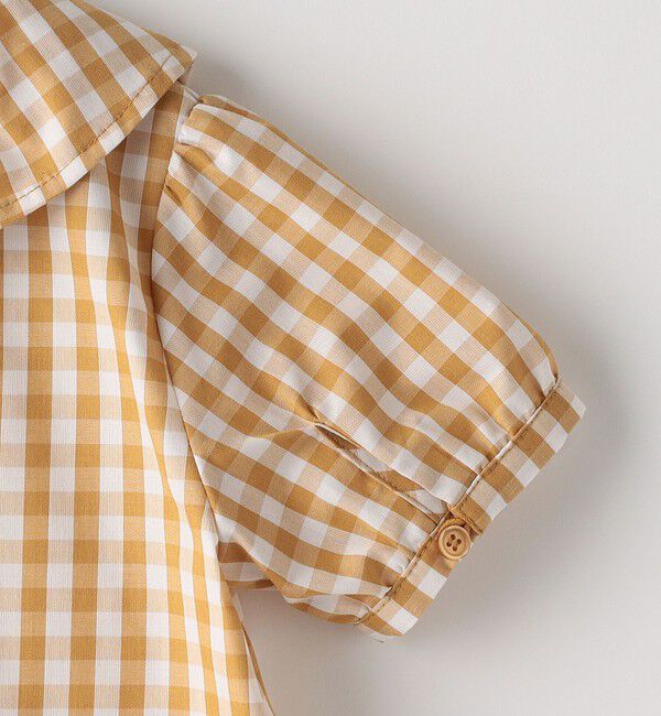 SHIPS KIDS「SHIPS KIDS:100～130cm / ギンガムチェック 半袖 ブラウス」|シャツ・ブラウス|