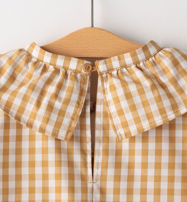 SHIPS KIDS「SHIPS KIDS:100～130cm / ギンガムチェック 半袖 ブラウス」|シャツ・ブラウス|