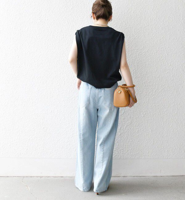 SHIPS any「SHIPS any:〈抗菌防臭/洗濯機可能〉USAコットン ラウンドヘム ノースリーブ TEE」|Tシャツ・カットソー|