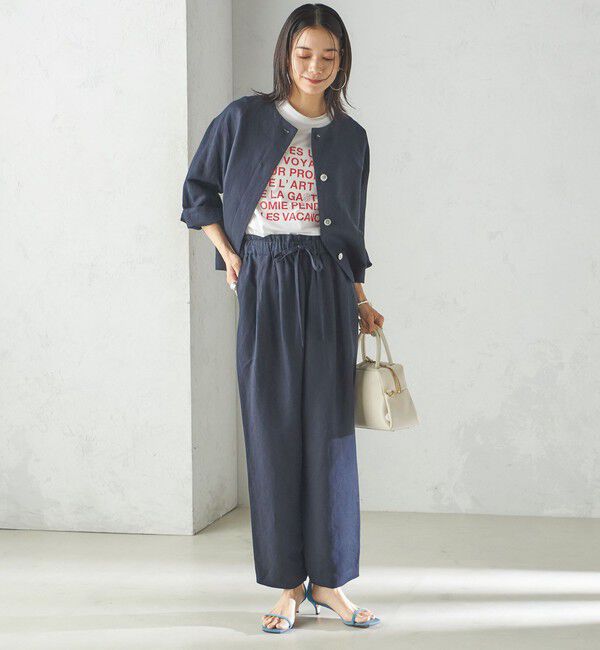 SHIPS for women「SHIPS Primary Navy Label:麻 レーヨン イージー パンツ」|その他|