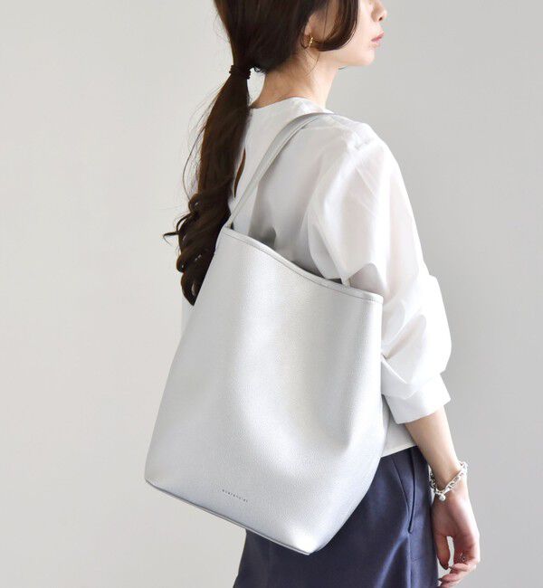 quaranciel「quaranciel: ワンハンドル バケツ トート バッグ（A4対応）」|トートバッグ|シルバー