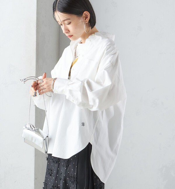 SHIPS for women「〈洗濯機可能〉ピンオックス 刺繍 オーバー シャツ」|シャツ・ブラウス|ホワイト系