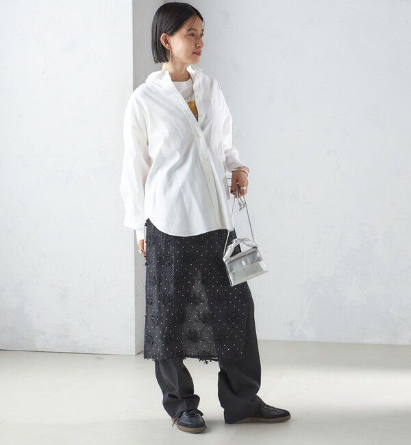 SHIPS for women「〈洗濯機可能〉ピンオックス 刺繍 オーバー シャツ」|シャツ・ブラウス|