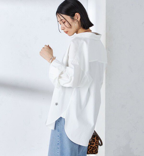 SHIPS for women「〈洗濯機可能〉ピンオックス 刺繍 オーバー シャツ」|シャツ・ブラウス|