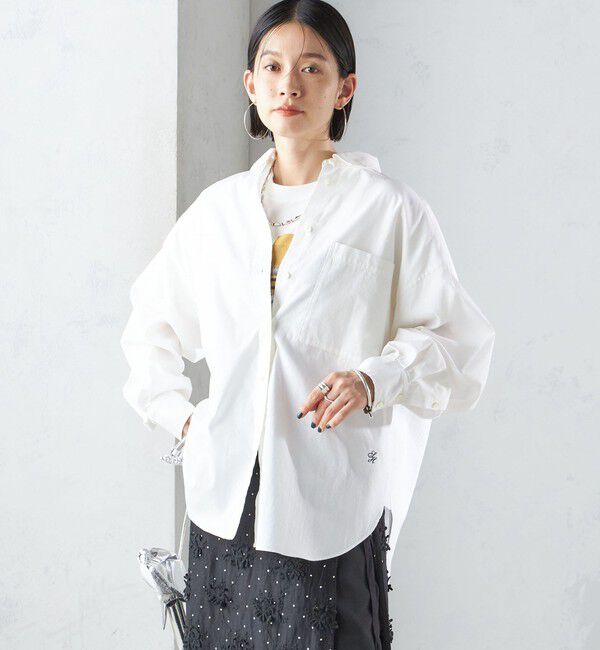 SHIPS for women「〈洗濯機可能〉ピンオックス 刺繍 オーバー シャツ」|シャツ・ブラウス|