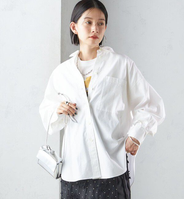 SHIPS for women「〈洗濯機可能〉ピンオックス 刺繍 オーバー シャツ」|シャツ・ブラウス|