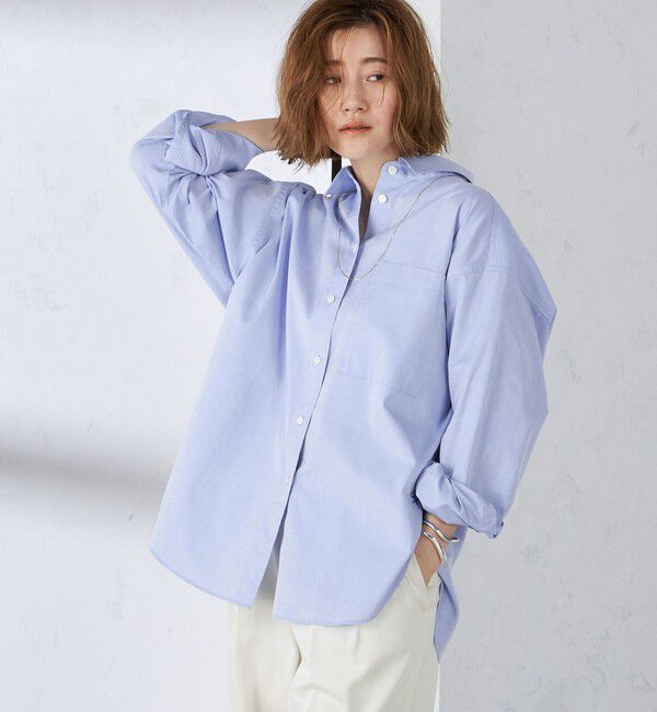 SHIPS for women「〈洗濯機可能〉ピンオックス 刺繍 オーバー シャツ」|シャツ・ブラウス|