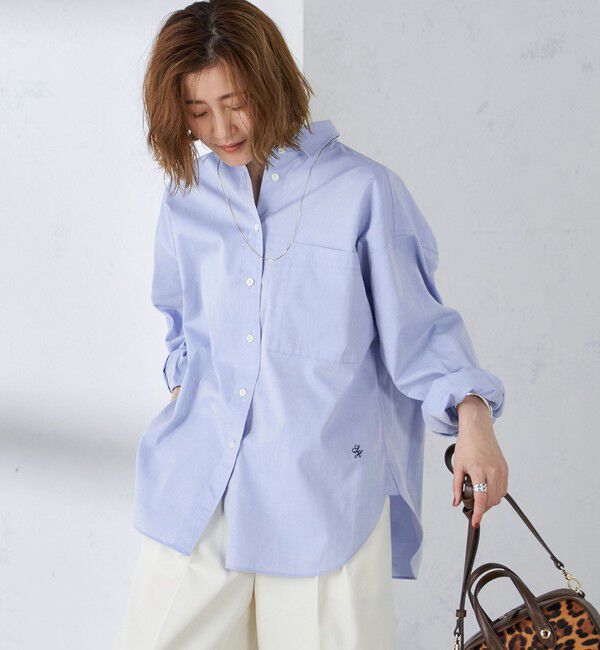 SHIPS for women「〈洗濯機可能〉ピンオックス 刺繍 オーバー シャツ」|シャツ・ブラウス|