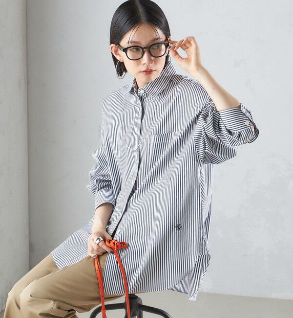 SHIPS for women「〈洗濯機可能〉ピンオックス 刺繍 オーバー シャツ」|シャツ・ブラウス|