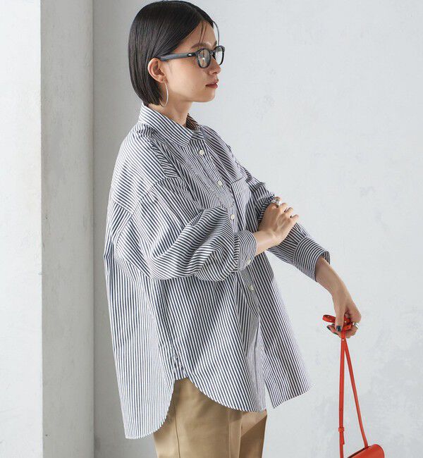 SHIPS for women「〈洗濯機可能〉ピンオックス 刺繍 オーバー シャツ」|シャツ・ブラウス|